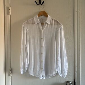 Free People Women’s White Button-Up Blouse Size Small | Lightweight | Boho Top